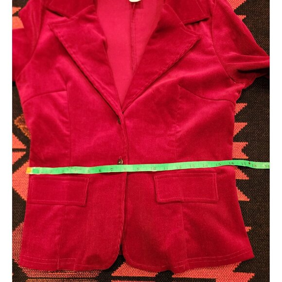 NEW Vintage White Moon Red Corduroy Blazer Jacket L - Picture 9 of 9
